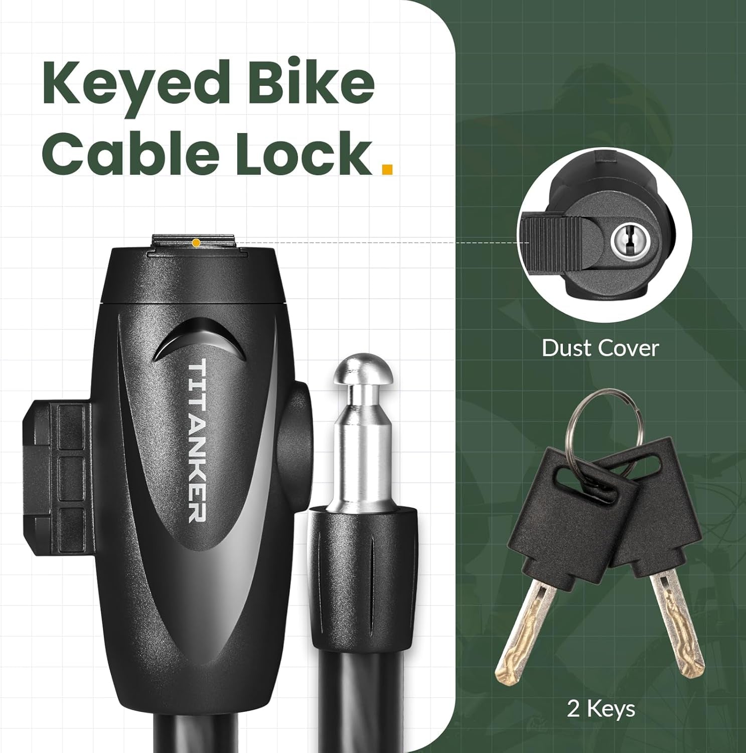 Bike Lock, 1/2 Inch Thick Bike Lock Cable Coiled Secure Bicycle Lock with Keys Scooter Lock Bike Locks Heavy Duty anti Theft Bike Cable Lock with Mounting Bracket (4Feet, 6 Feet)