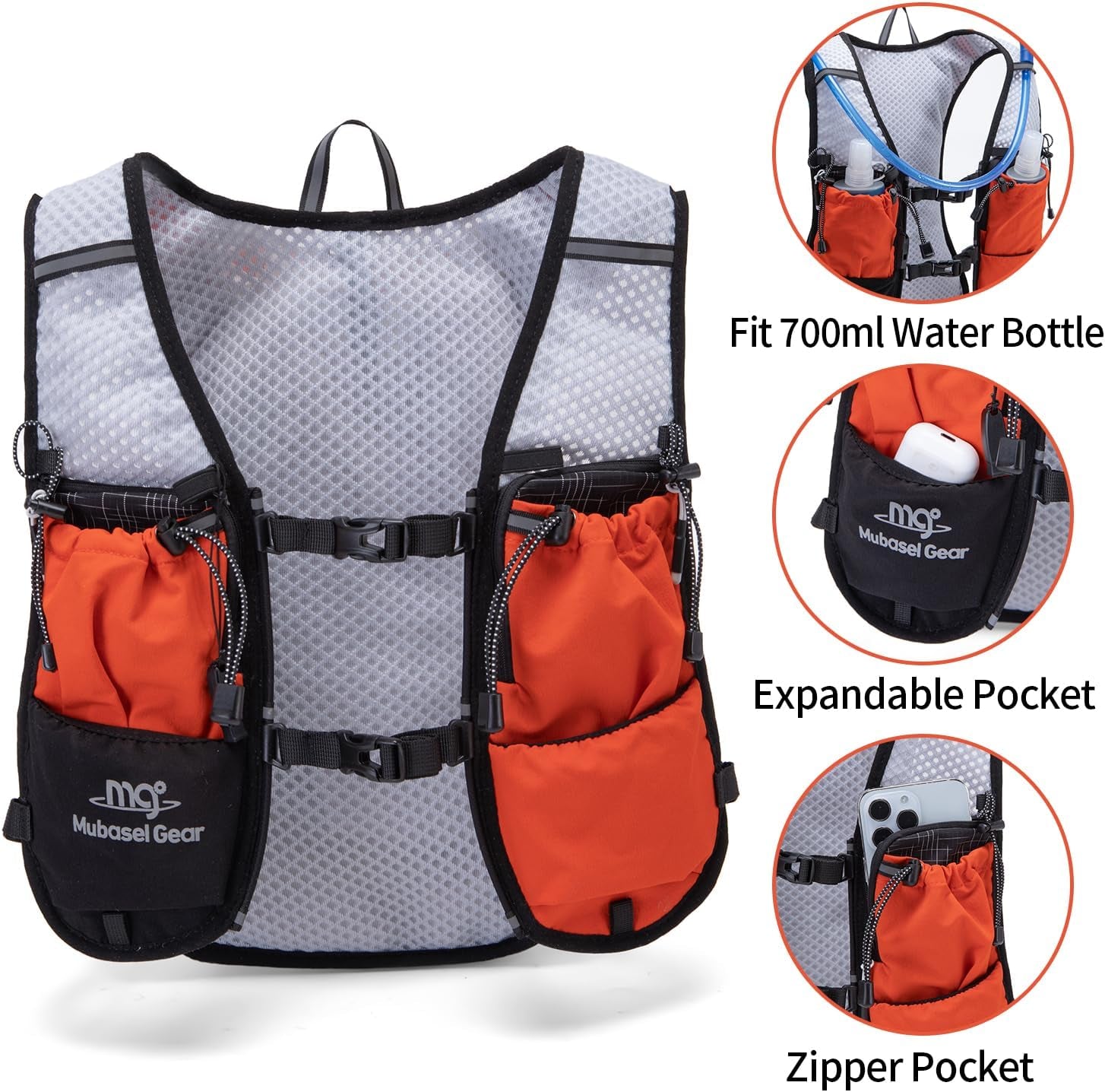 Lightweight Running Vest for Women & Men Hydration Backpack Pack with 1.5L Water Bladder Bag Running Gear Accessories for Hiking Marathon Trail Cycling
