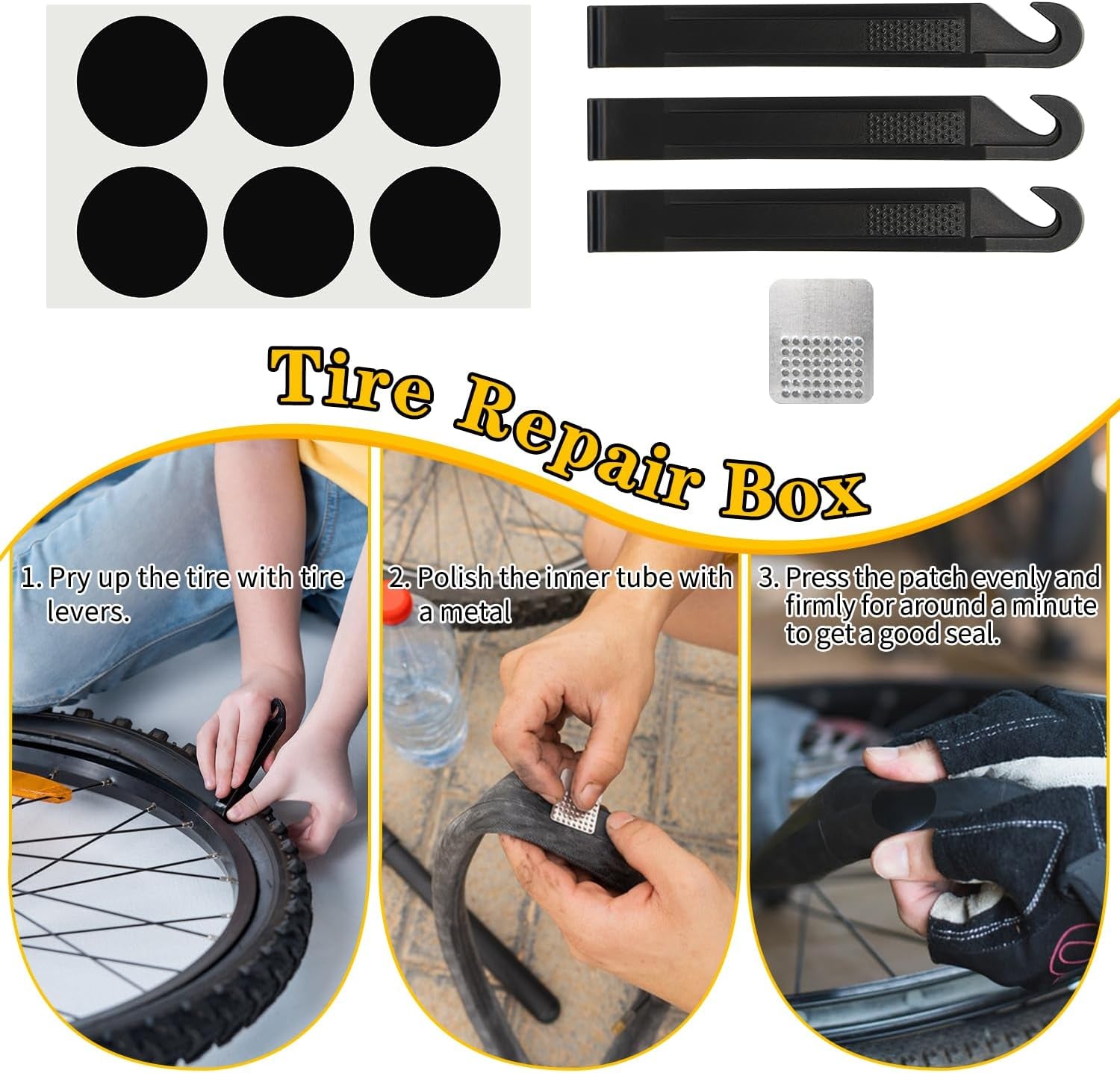 Bike Repair Kit, Bike Tire Repair Tool Kit, Including Bike Tire Pump, 16-In-1 Bike Multitool, Bicycle Tire Repair Accessories, Used for Mountain Bike and Road Bike