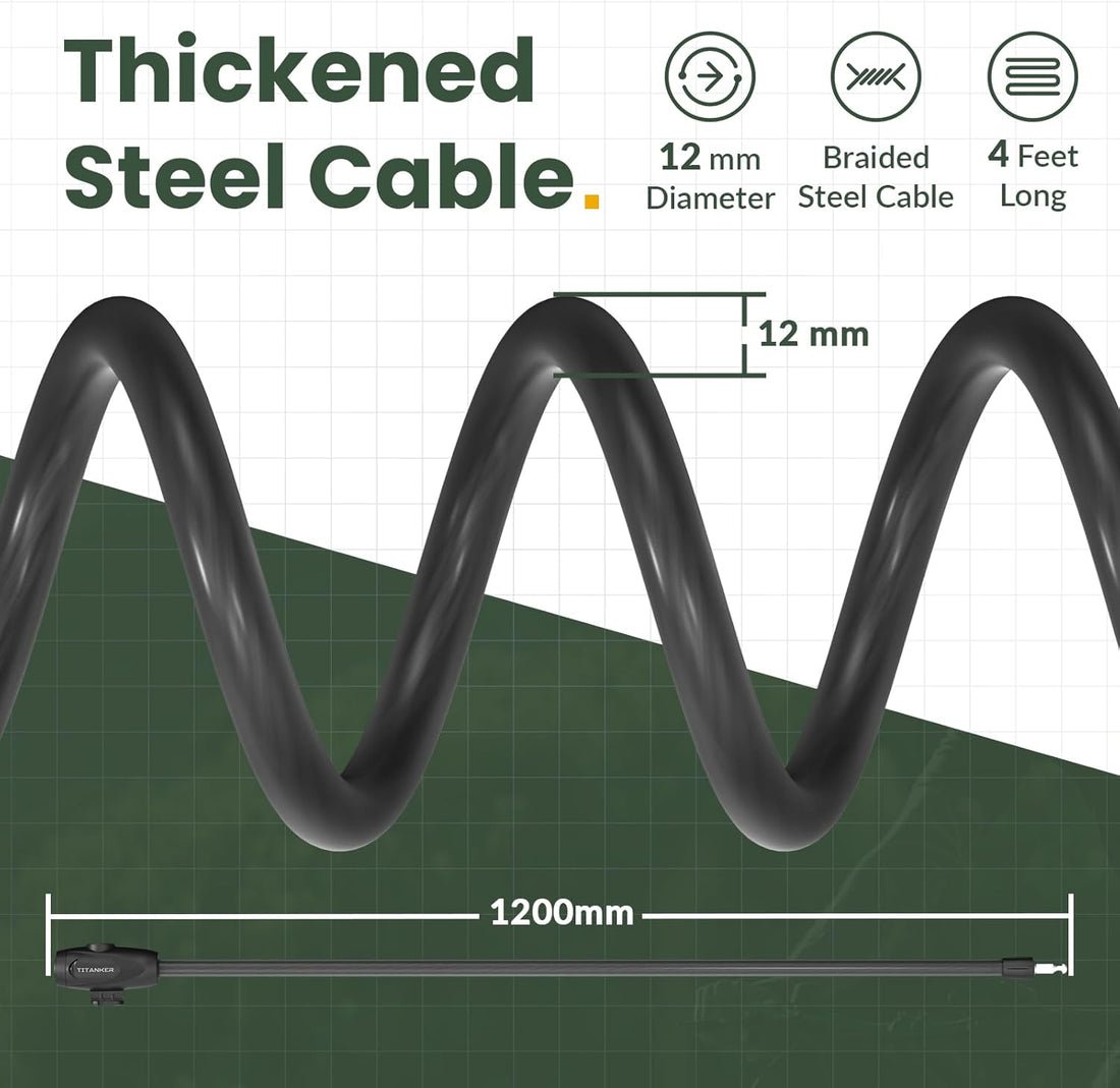 Bike Lock, 1/2 Inch Thick Bike Lock Cable Coiled Secure Bicycle Lock with Keys Scooter Lock Bike Locks Heavy Duty anti Theft Bike Cable Lock with Mounting Bracket (4Feet, 6 Feet)