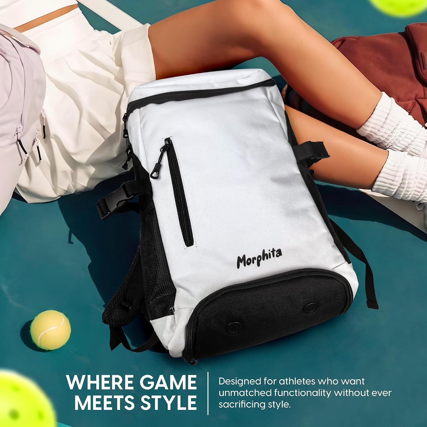 Padel and Pickleball Backpack with Laptop Sleeve, Paddle Pocket