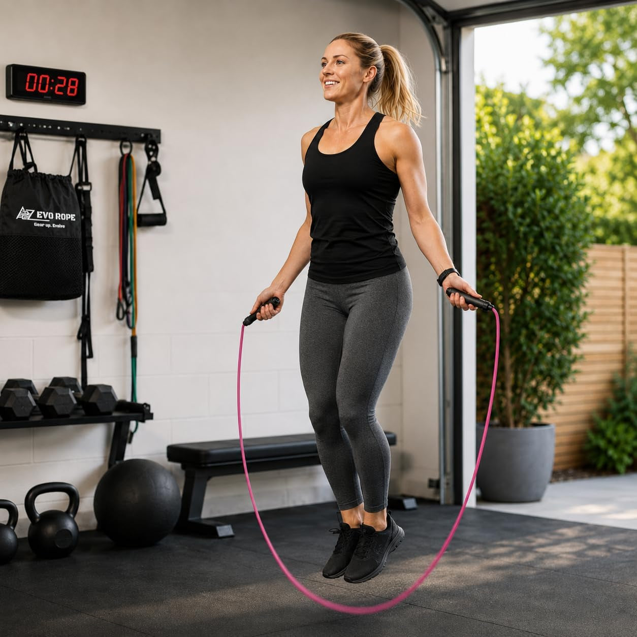 Evo Rope | 1.1LB Weighted Jump Rope for Women & Men – Adjustable 10Mm Heavy PVC Skipping Rope for Fitness, Ideal for High-Intensity Training, MMA, Boxing, Crossfit, Weight-Loss Workouts