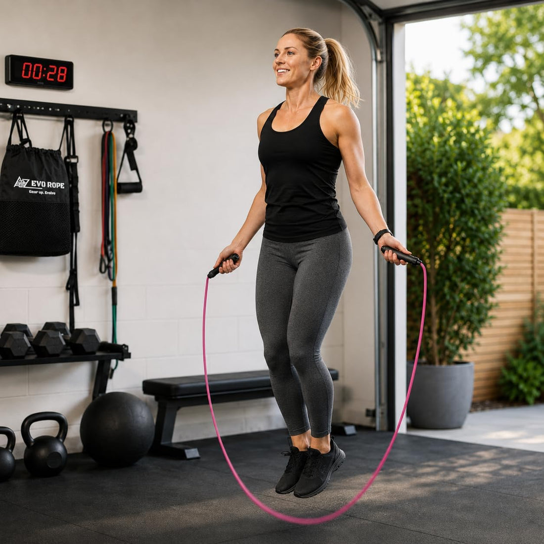 Evo Rope | 1.1LB Weighted Jump Rope for Women & Men – Adjustable 10Mm Heavy PVC Skipping Rope for Fitness, Ideal for High-Intensity Training, MMA, Boxing, Crossfit, Weight-Loss Workouts