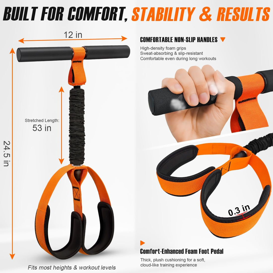Exercise Bands Resistance Bands Set for Core, Abs, Legs, Arms, Back