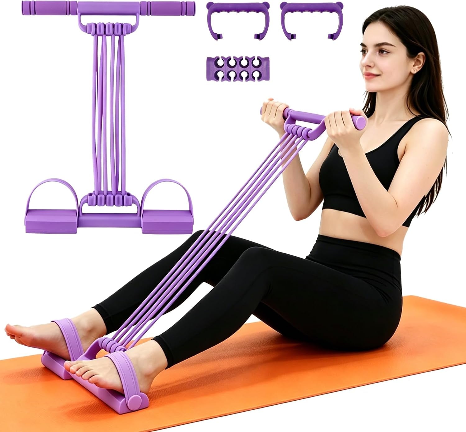 3-In-1 Pedal Resistance Band, Foot Pedal Exercise Band with Handles