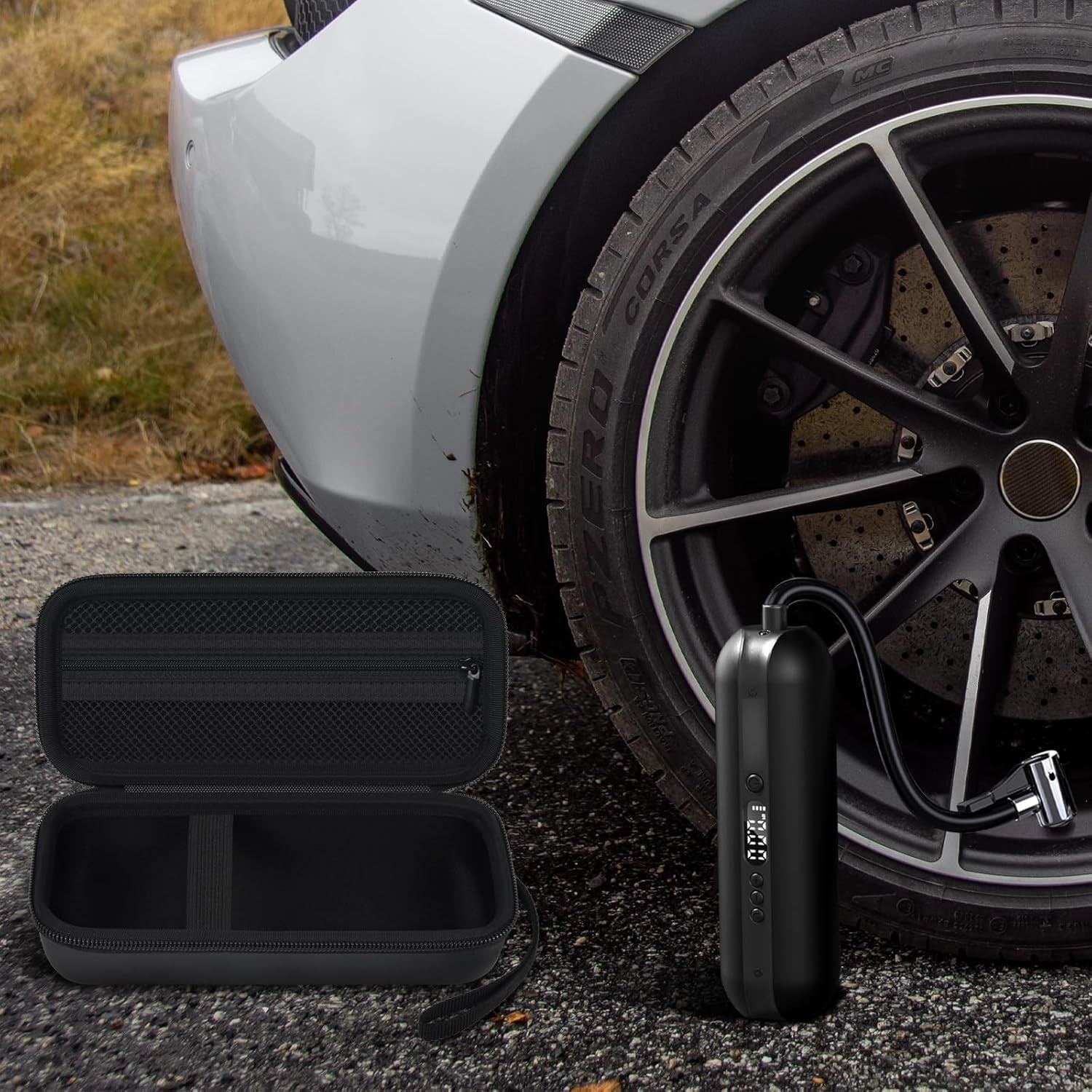 Portable Tire Inflator Case for Car, Bike and Motorcycle Pumps, Case Only
