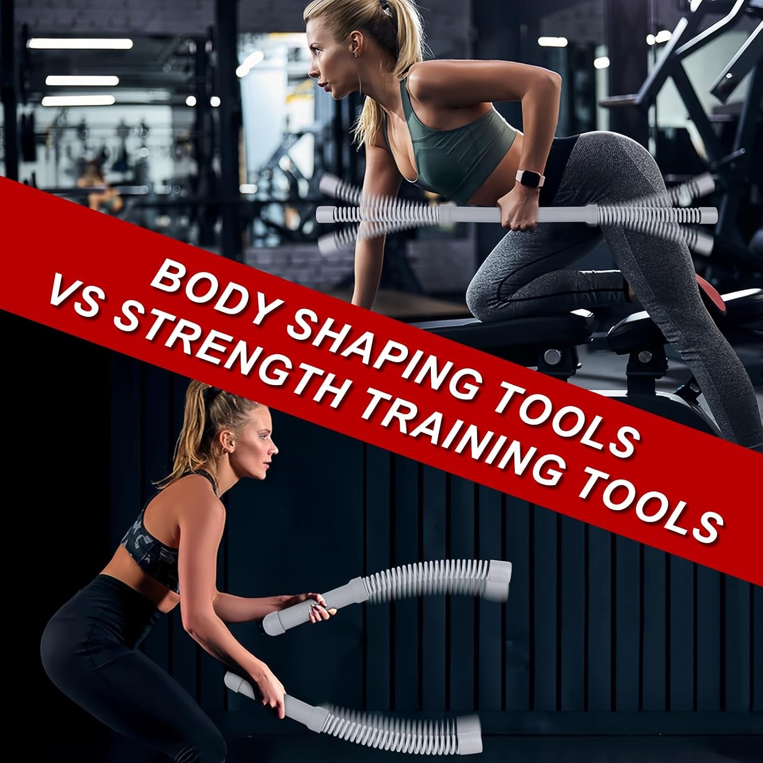 Ropeless Battle Ropes for Home Gym – 2Pcs Portable with Non-Slip Gloves