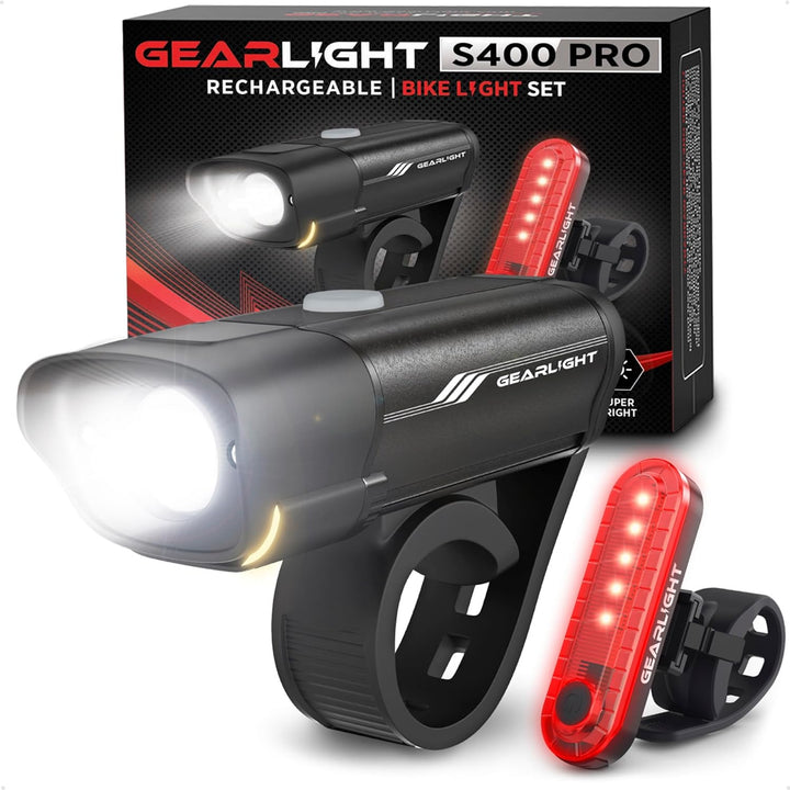 Bike Lights for Night Riding, USB Rechargeable Front and Back Lights, LED Bicycle Headlight and Tail Light Set, Water Resistant Bike Lights Rechargeable for Mountain Bikes, Kids Bike Light, MTB Light