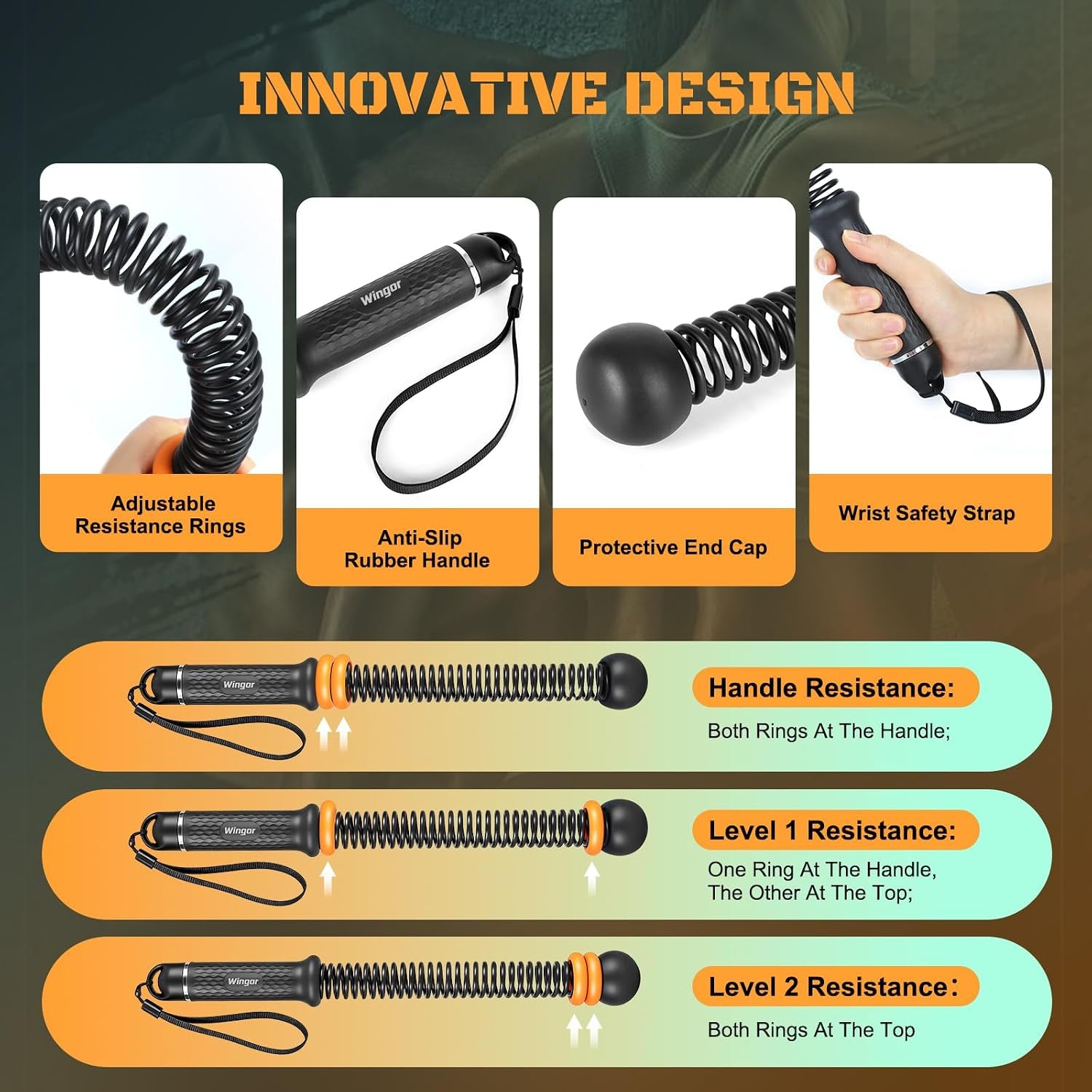 Cordless Battle Ropes, Adjustable Ropeless Battle Ropes for Home Gym