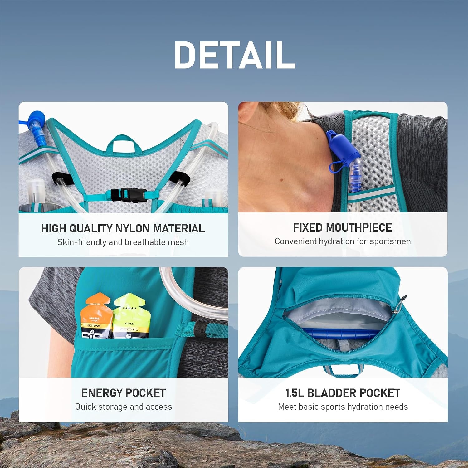 Running Hydration Vest for Women with 1.5L Water Bladder