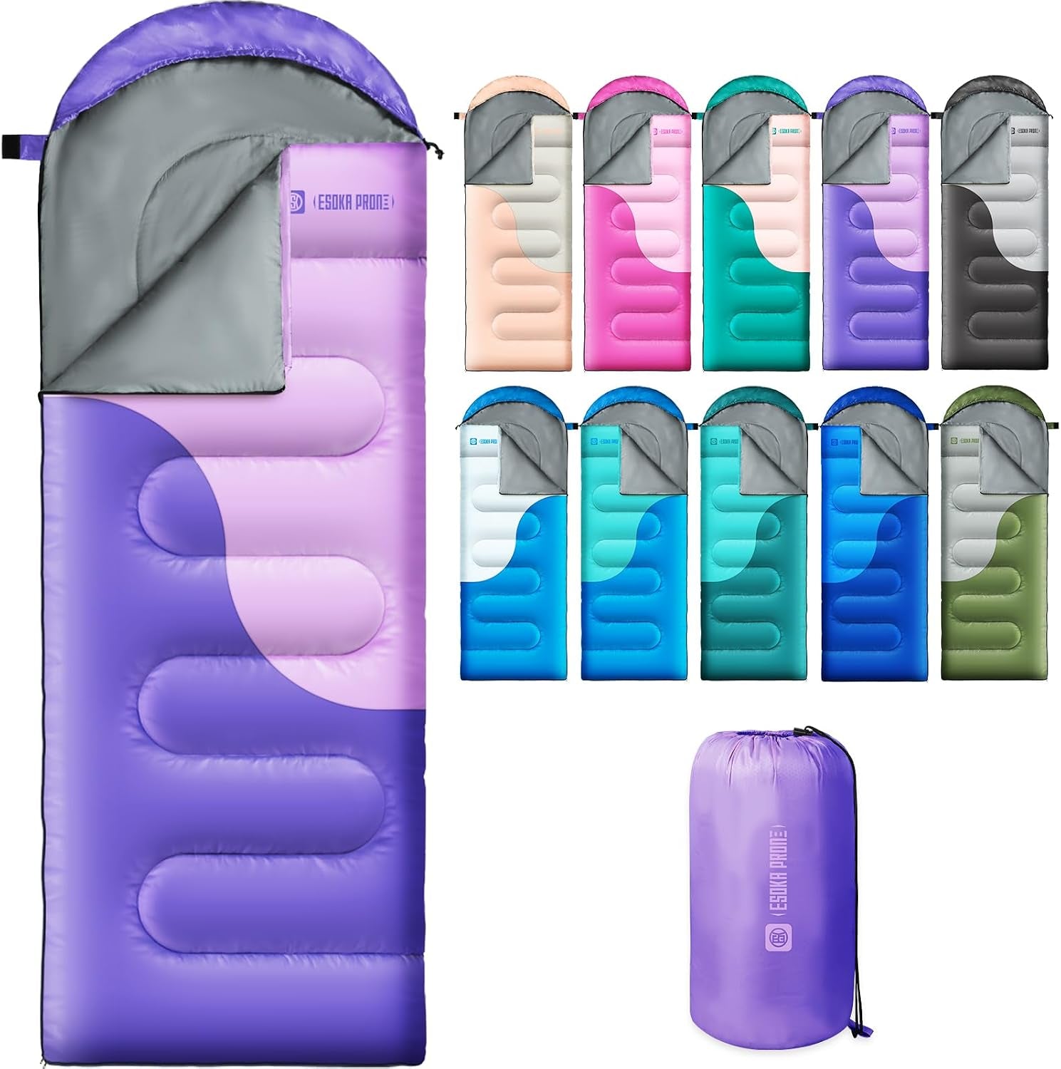 Sleeping Bags for Adults&Kids,Lightweight Waterproof Warm Weather Sleeping Bag,Compact Portable Sleeping Bag for Camping,Essentials Gear for Camping Hiking Outdoor Travel