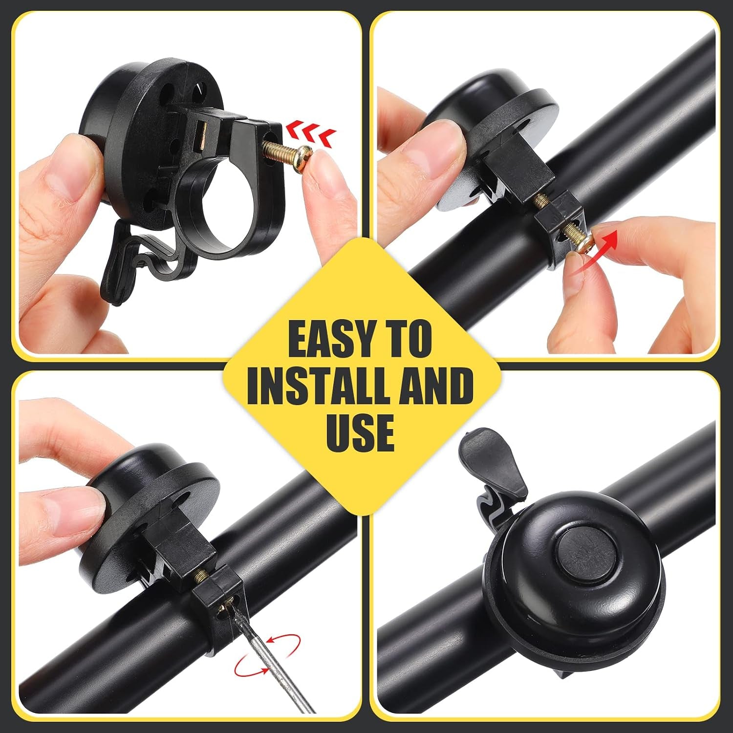 10 Pcs Bike Bells Aluminum Alloy Loud Bicycle Bells for Kids Adults