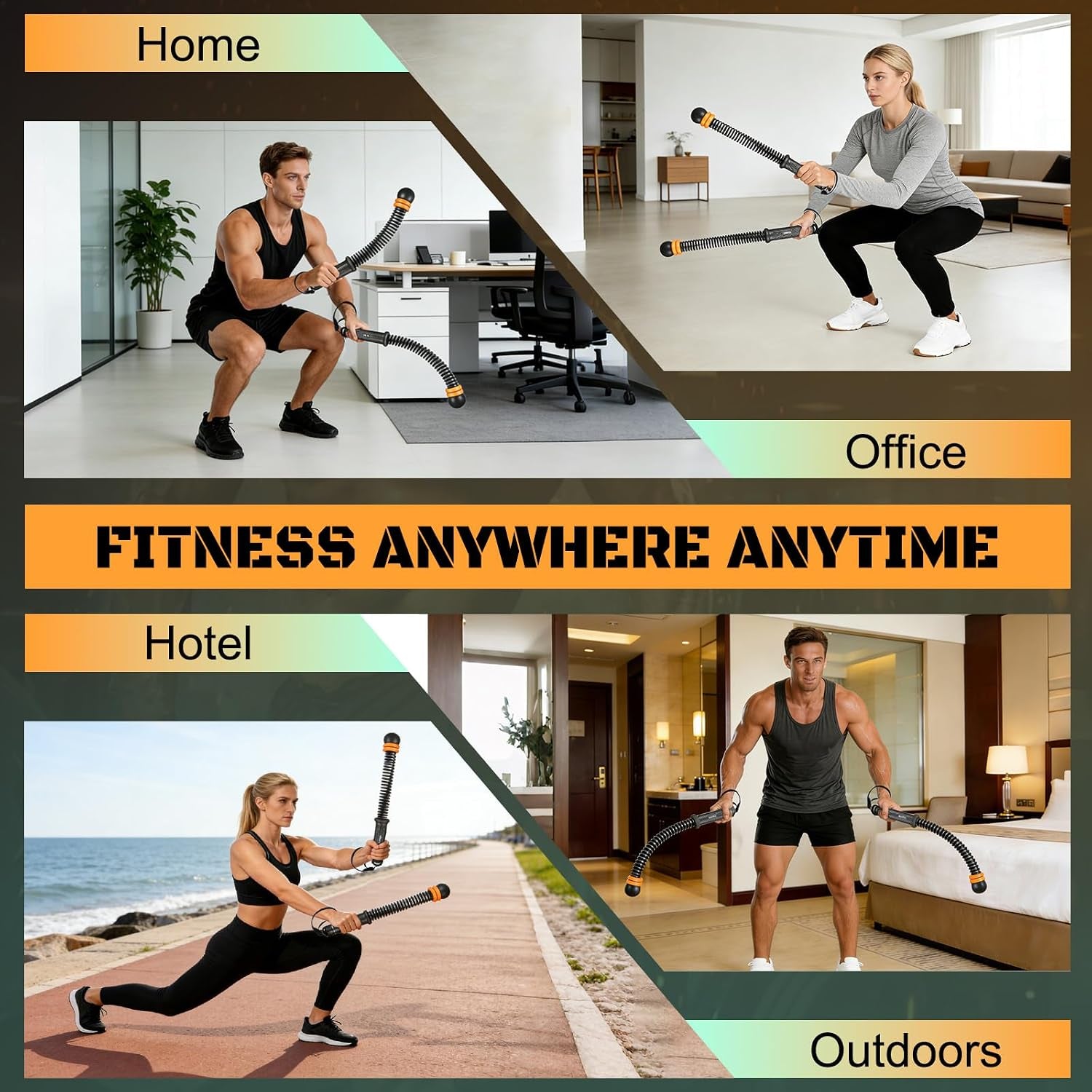 Cordless Battle Ropes, Adjustable Ropeless Battle Ropes for Home Gym