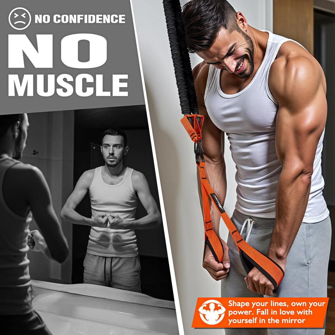 Resistance Bands Training for Arms, Biceps, Triceps, Back, Abs, Shoulders, Heavy Duty Exercise Bands with Handles, Door Anchor, Home Gym Workout Equipment for Tricep Pushdowns, Face Pulls