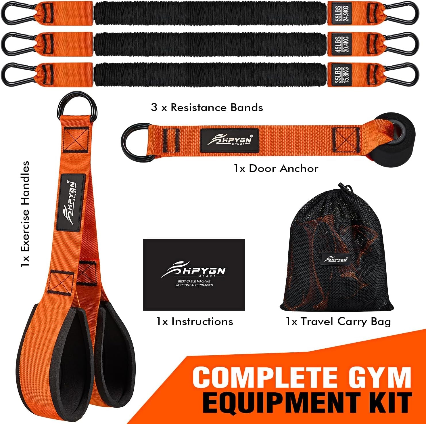 Resistance Bands Training for Arms, Biceps, Triceps, Back, Abs, Shoulders, Heavy Duty Exercise Bands with Handles, Door Anchor, Home Gym Workout Equipment for Tricep Pushdowns, Face Pulls