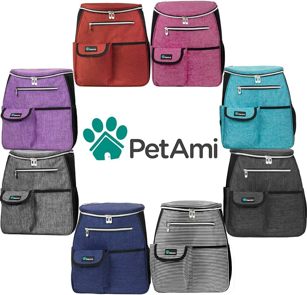 Dog Travel Backpack 27L Airline Approved Pet Supplies Bag, Teal Blue