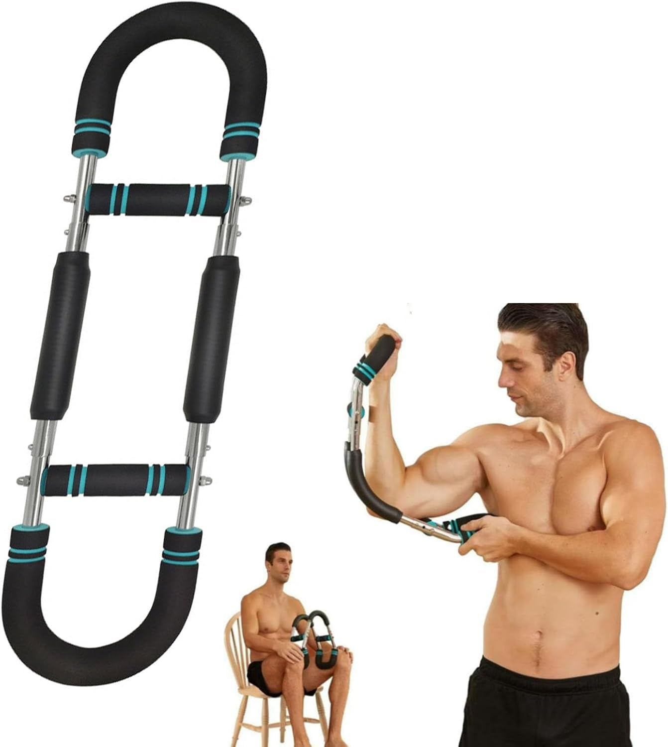Twister Arm Trainer,The Ultimate Arm Trainer.Adjustable Twister Arm Chest Exerciser,Shoulder Muscle Training Fitness Equipment, Upper Body Strength Training Machine.Portable Spring Resistance (Blue)