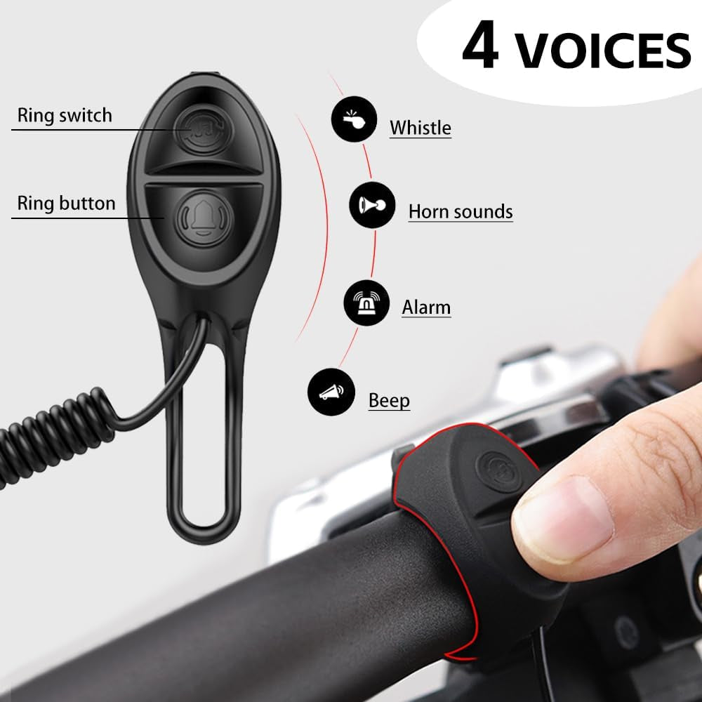 120Db Loud Bike Horn Electric Bell, Waterproof, Work on All Handlebar Sizes