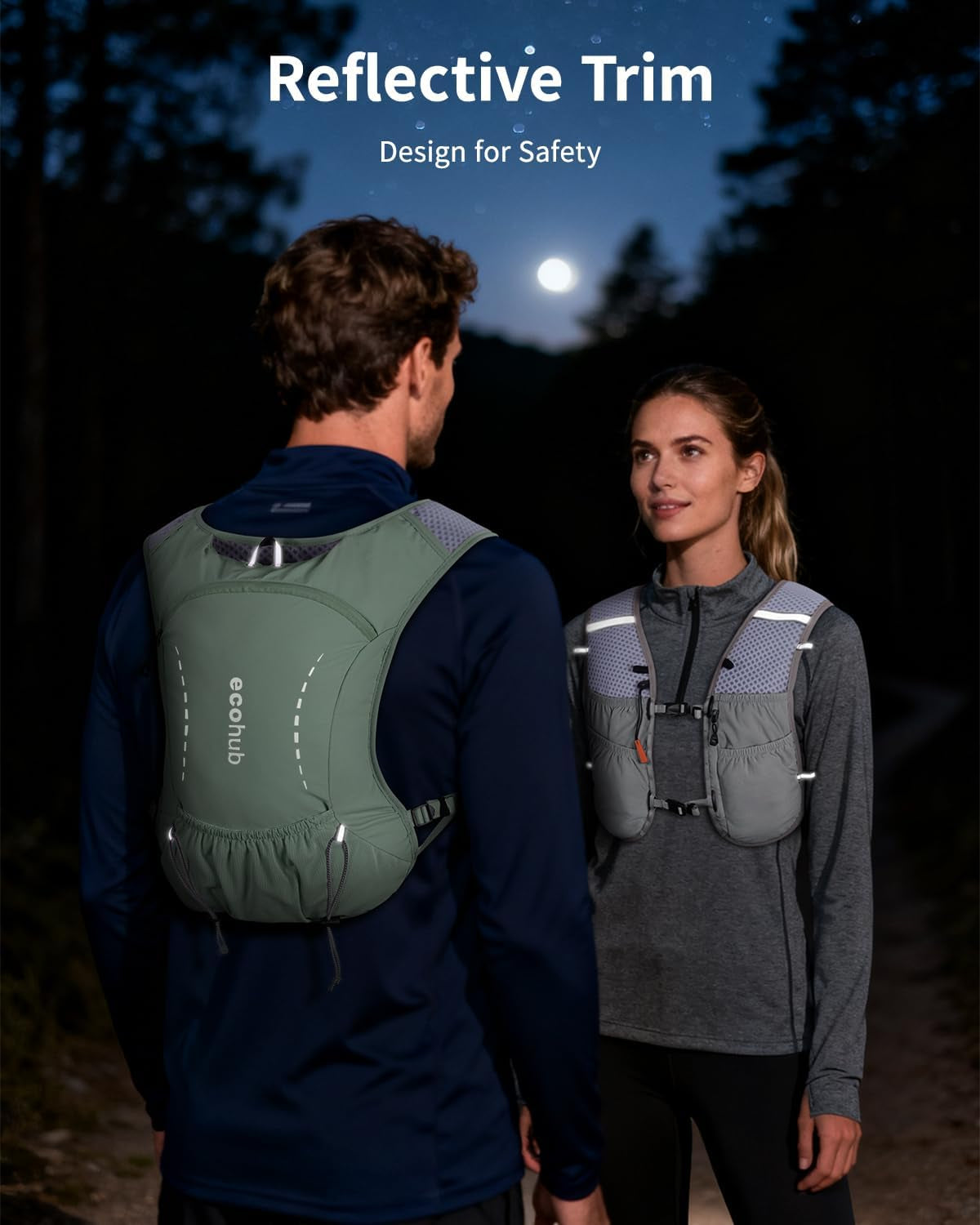 Running Hydration Vest Backpack with 2*500ML Soft Flask