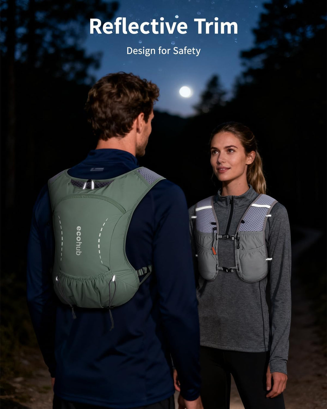 Running Hydration Vest Backpack with 2*500ML Soft Flask