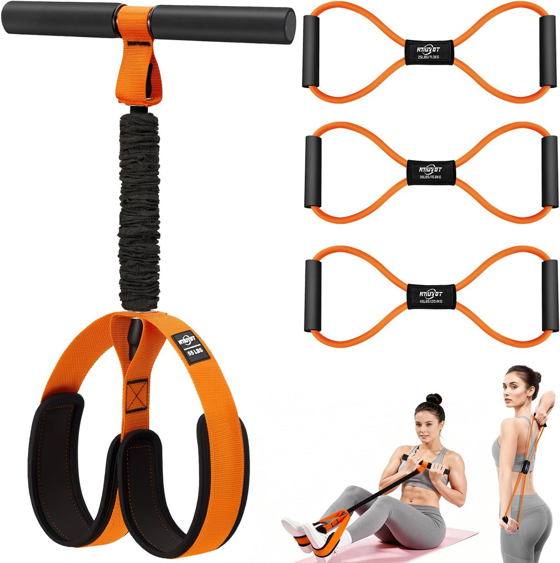 Exercise Bands Resistance Bands Set for Core, Abs, Legs, Arms, Back