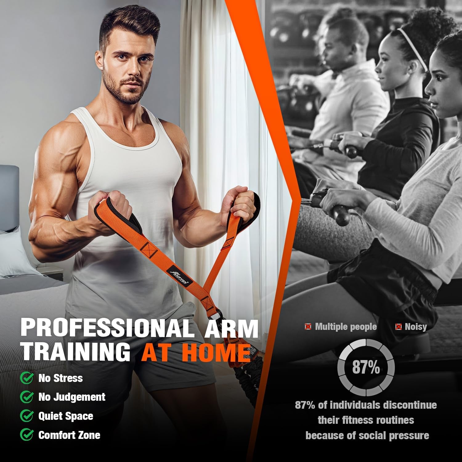 Resistance Bands Training for Arms, Biceps, Triceps, Back, Abs, Shoulders, Heavy Duty Exercise Bands with Handles, Door Anchor, Home Gym Workout Equipment for Tricep Pushdowns, Face Pulls