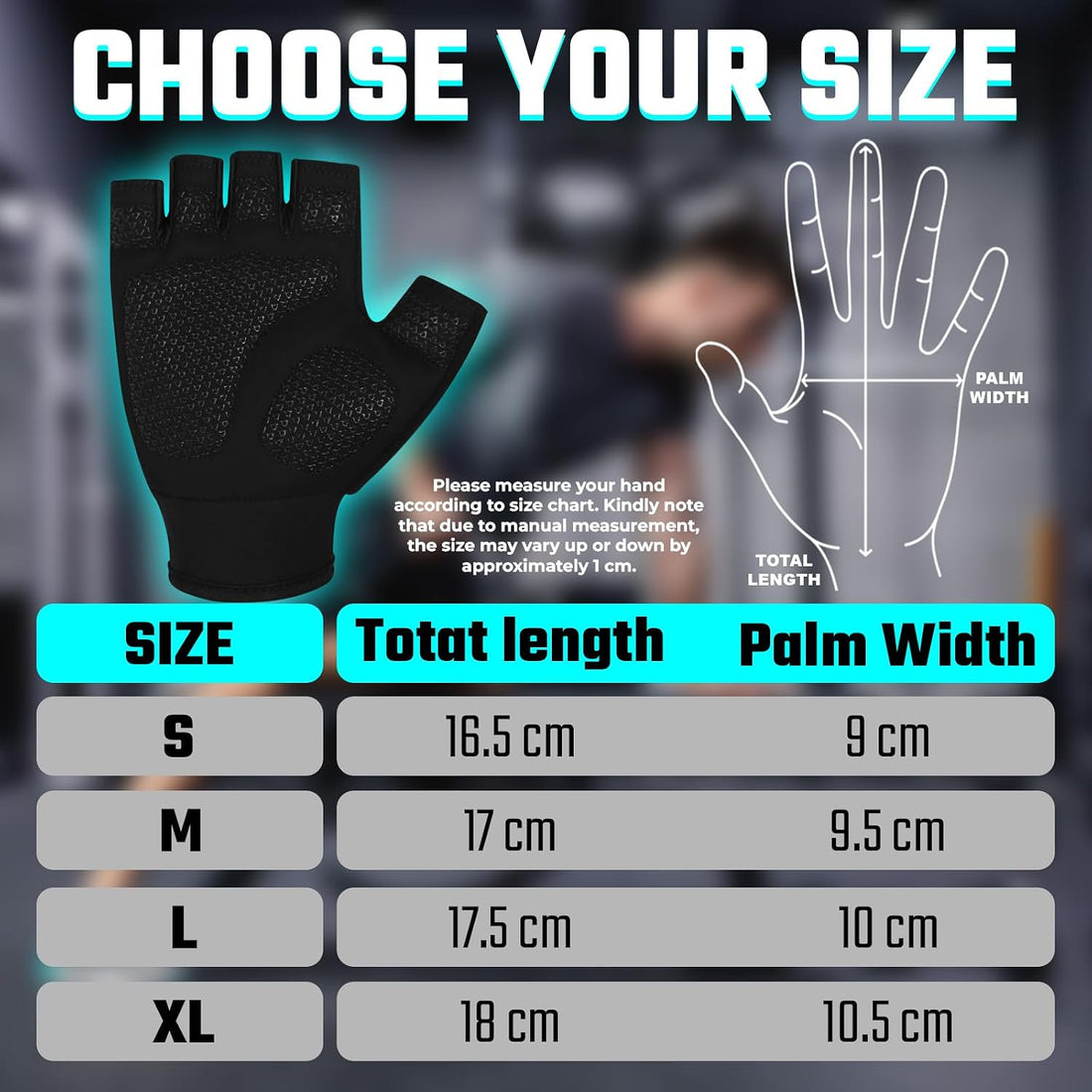 Weight Lifting Workout Gloves Lightweight Breathable Padded Palm Protection Gym Gloves Non-Slip Silicone Grip for Men and Women Exercise Fitness Training Pull-Ups Deadlifting