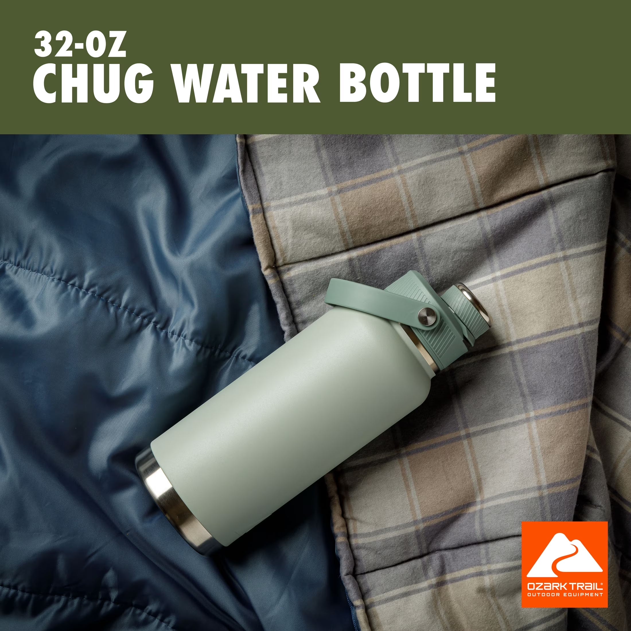 32 Oz Stainless Steel Insulated Chug Water Bottle, Sage Green