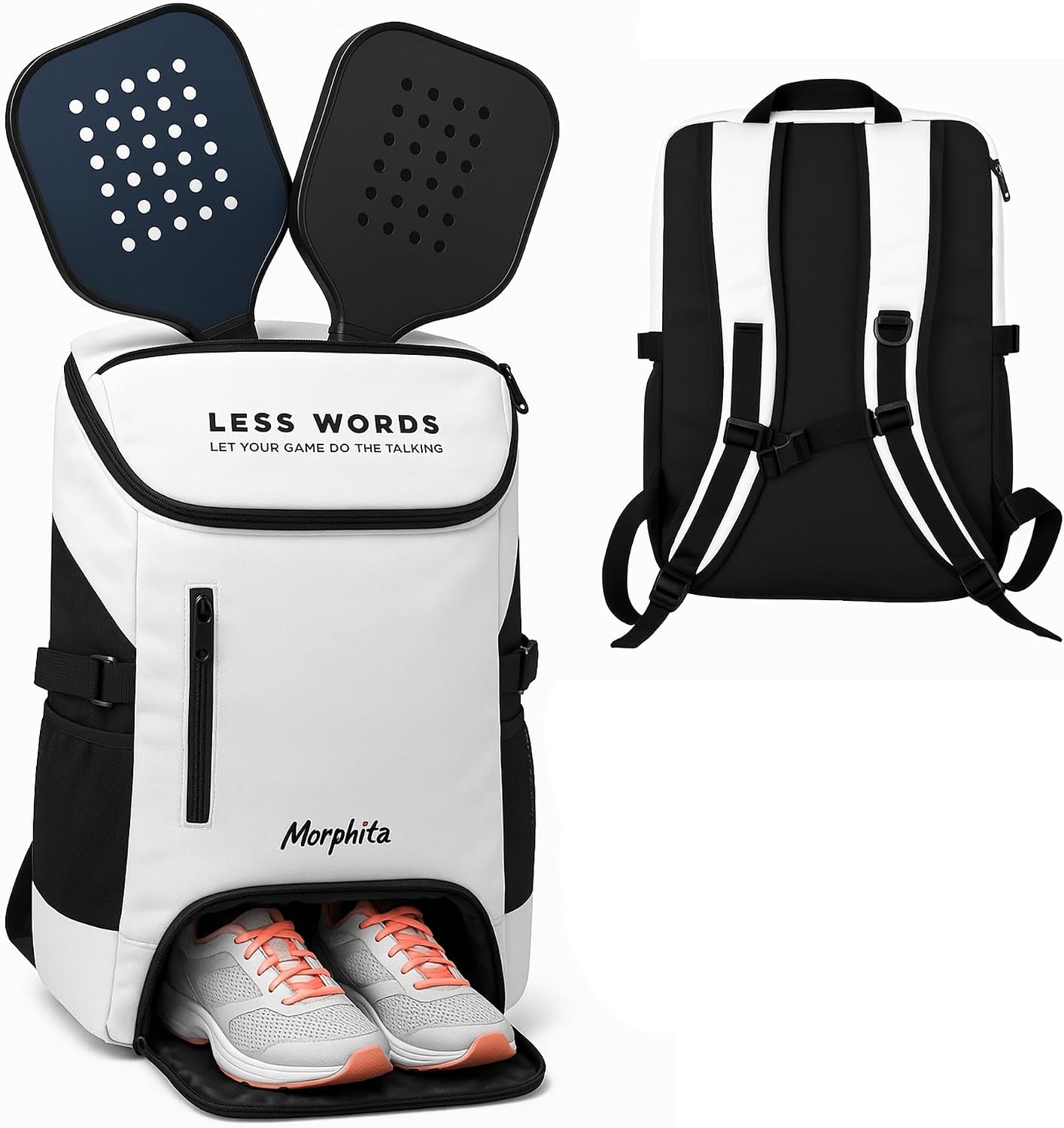 Padel and Pickleball Backpack with Laptop Sleeve, Paddle Pocket