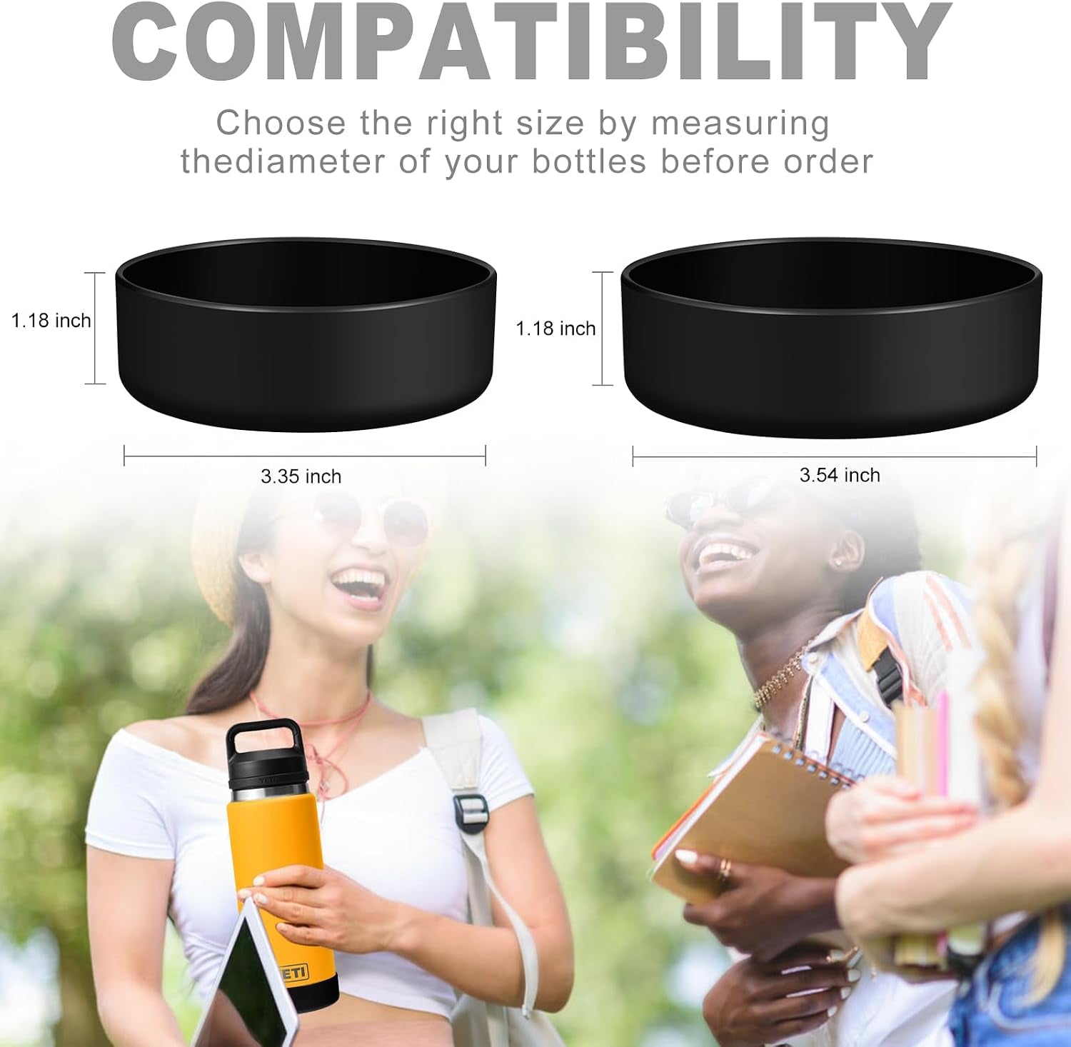 Silicone Boot for YETI Rambler 26 Oz, Anti-Slip Base, Quiet, Black