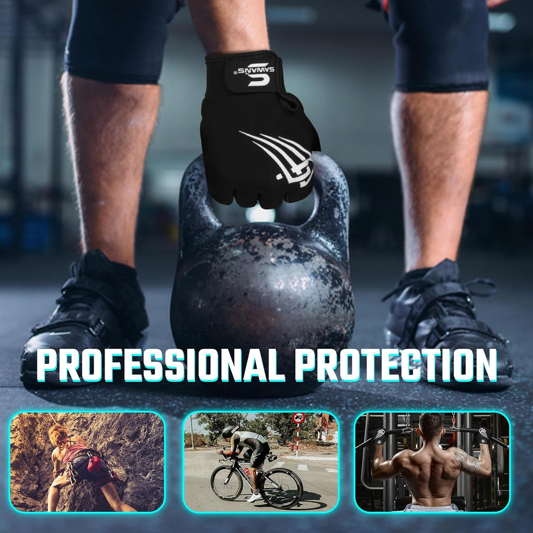 Weight Lifting Workout Gloves Lightweight Breathable Padded Palm Protection Gym Gloves Non-Slip Silicone Grip for Men and Women Exercise Fitness Training Pull-Ups Deadlifting