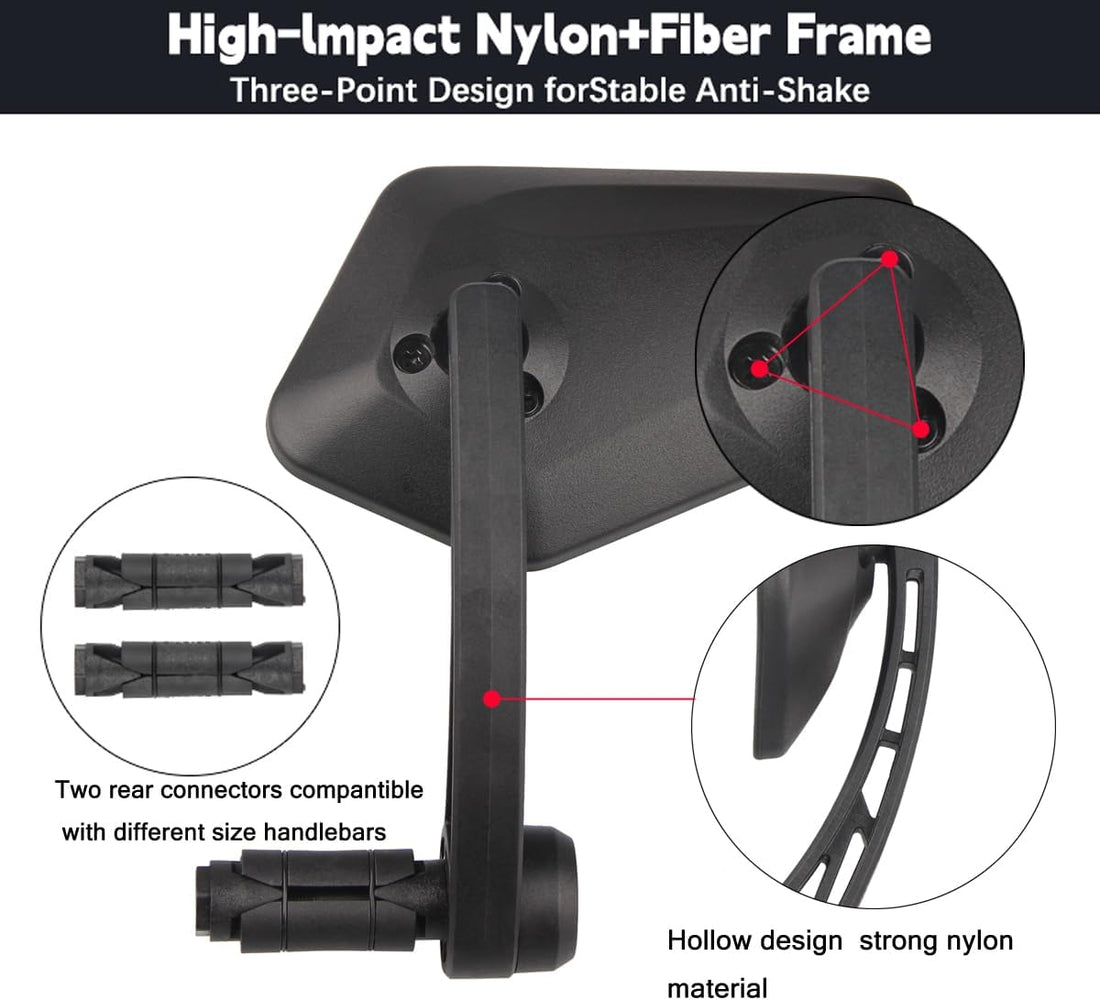 1 Pair Bike Mirror Handlebar End Mount Bicycle Mirrors E-Bike Mirrors, HD Glass Convex Mirror, Rotatable and Adjustable Wide Angle Rear View Shockproof Mirrors,Safe Cycling Bike Accessories.