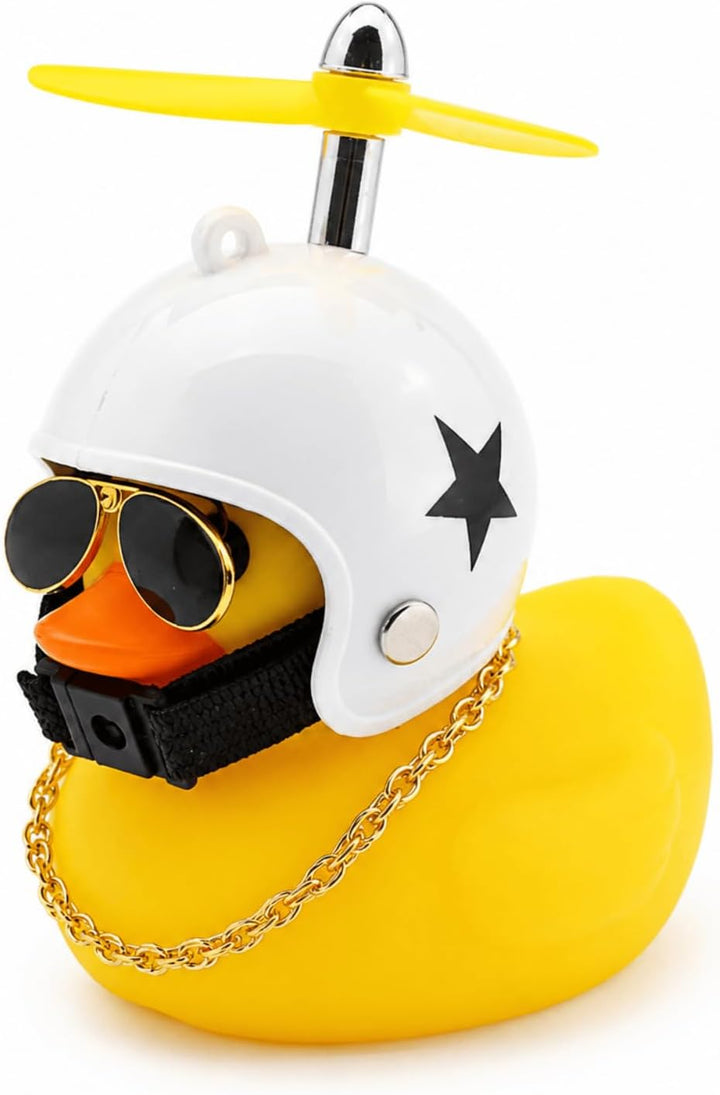 Rubber Duck Bike Bell, Handlebar Horn Accessory for Bicycle and Scooter, Cool Bike Accessories for Cycling and Motorcycles with LED Light