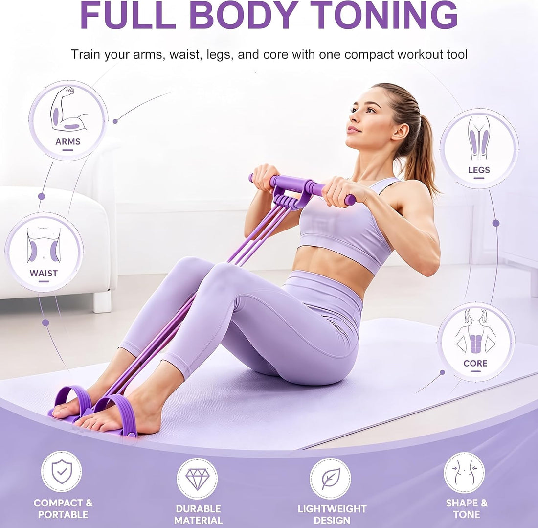 3-In-1 Pedal Resistance Band, Foot Pedal Exercise Band with Handles