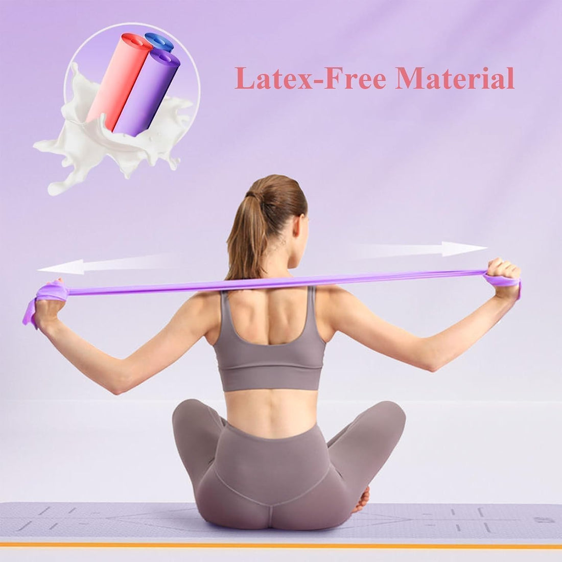 1 Psc Resistance Bands for Women & Men, Strength Training, Yoga & Home Workouts, Latex-Free Elastic Exercise Bands