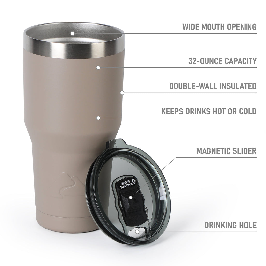 32 Oz Stainless Steel Insulated Tumbler, Tan