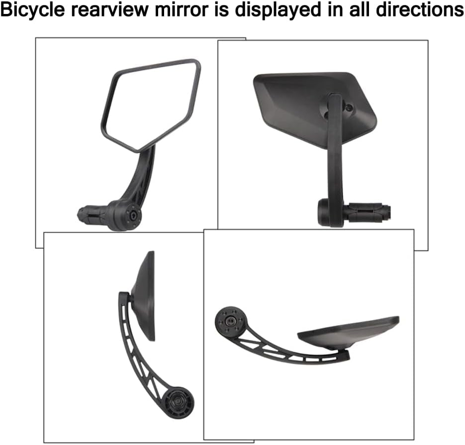 1 Pair Bike Mirror Handlebar End Mount Bicycle Mirrors E-Bike Mirrors, HD Glass Convex Mirror, Rotatable and Adjustable Wide Angle Rear View Shockproof Mirrors,Safe Cycling Bike Accessories.