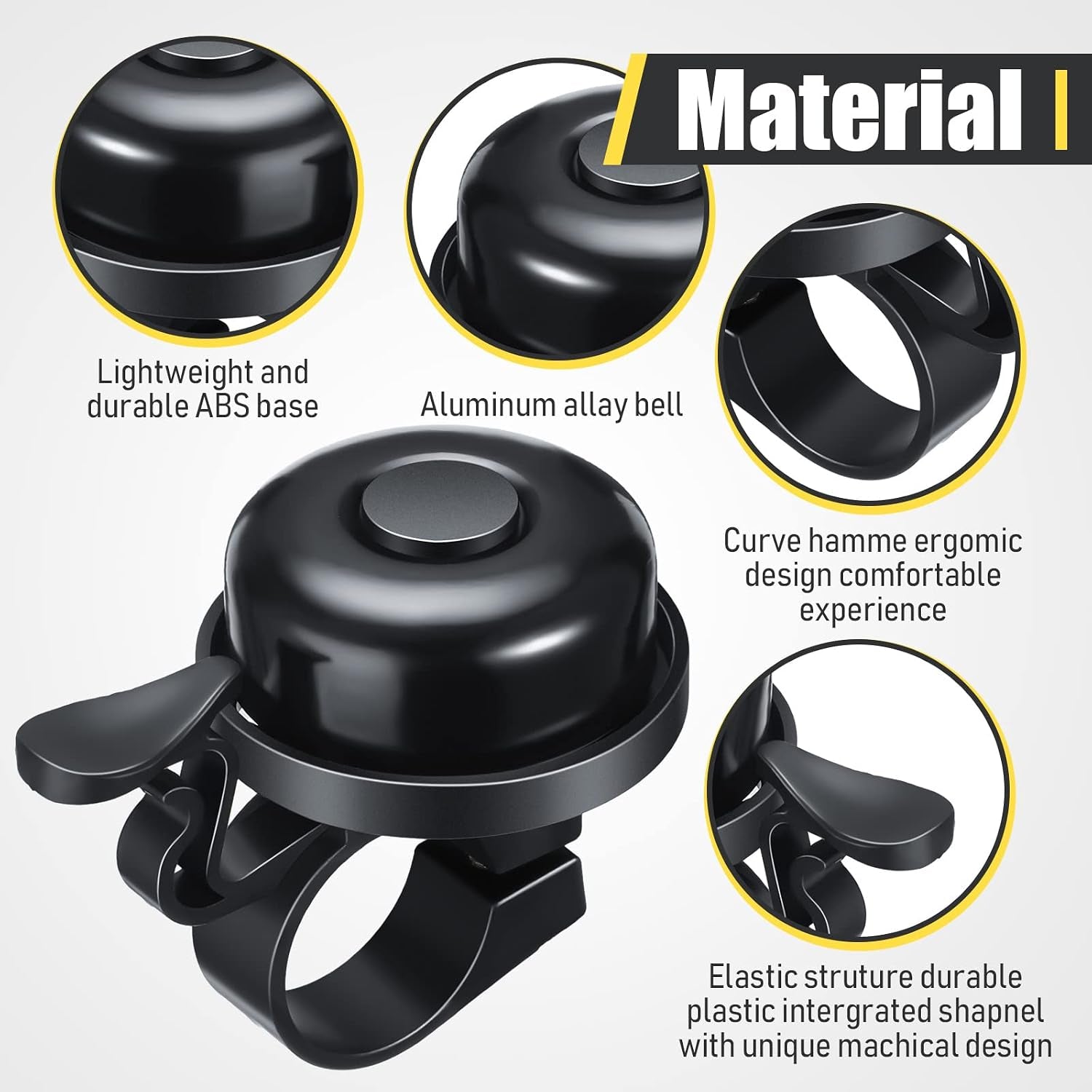 10 Pcs Bike Bells Aluminum Alloy Loud Bicycle Bells for Kids Adults