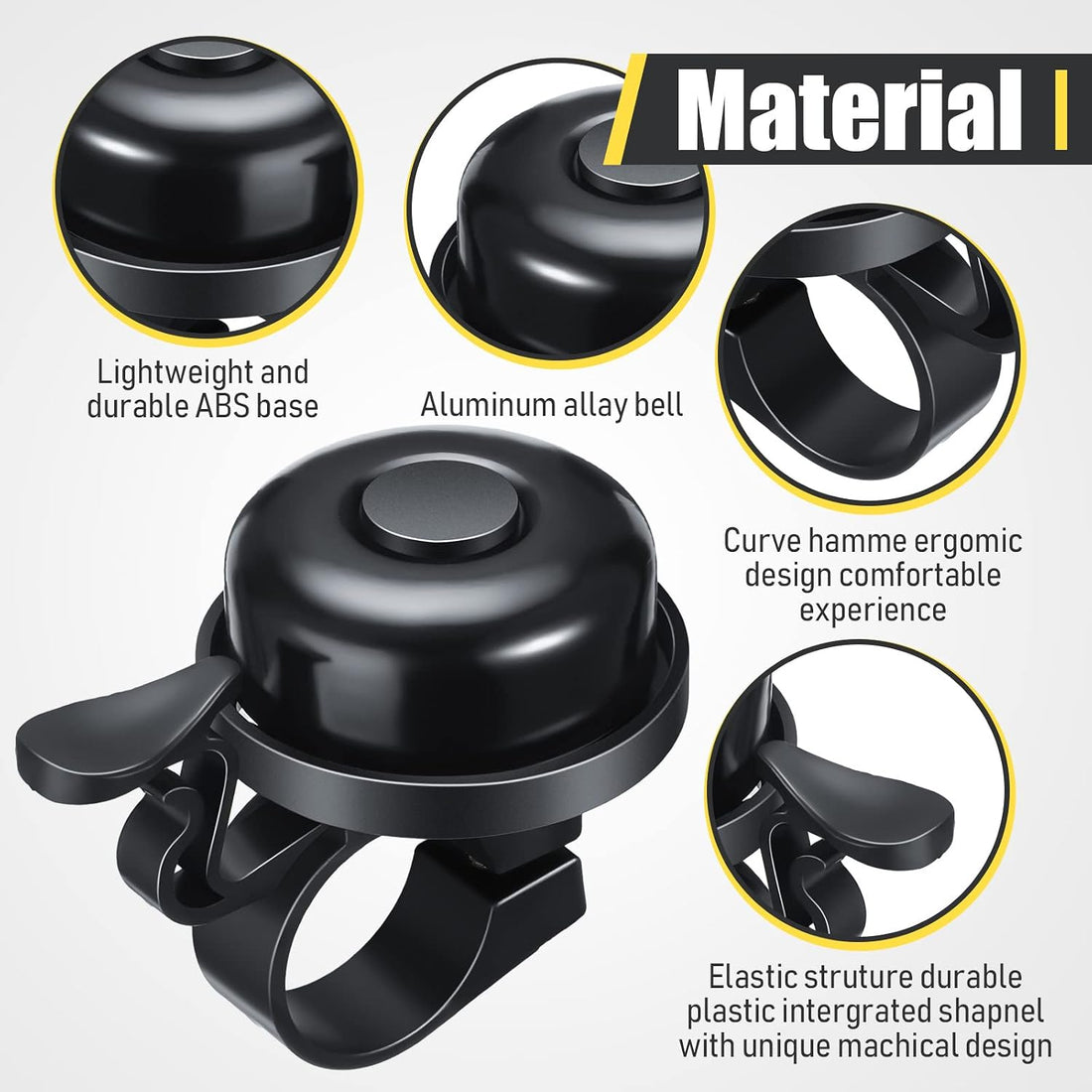 10 Pcs Bike Bells Aluminum Alloy Loud Bicycle Bells for Kids Adults