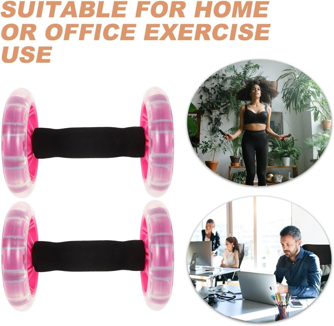 2-Pack Ab Wheel Roller Double Wheel Abdominal Exerciser for Core Workout Exercise Roller for Home Office Fitness Training Men and Women