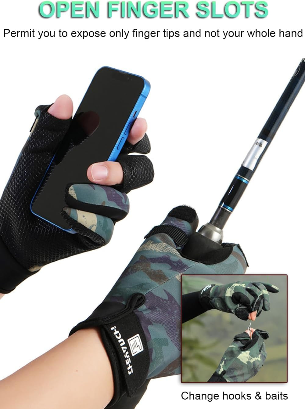 Fullfinger Fishing Gloves Men & Women, Ice Fishing Gear Hunting Gloves for Men Cold Weather, Kayak Glove Fishing Glove Cold Weather Hunting Gear Cold Weather Fishing Gear