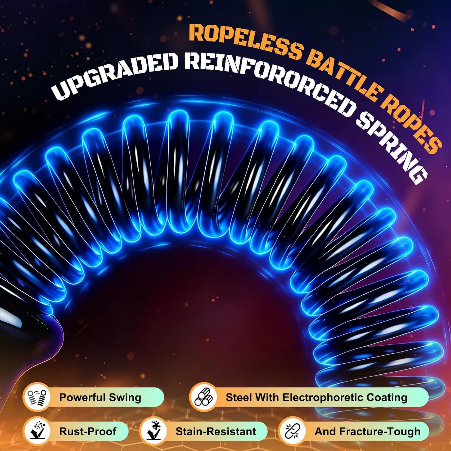 Cordless Battle Ropes, Adjustable Ropeless Battle Ropes for Home Gym