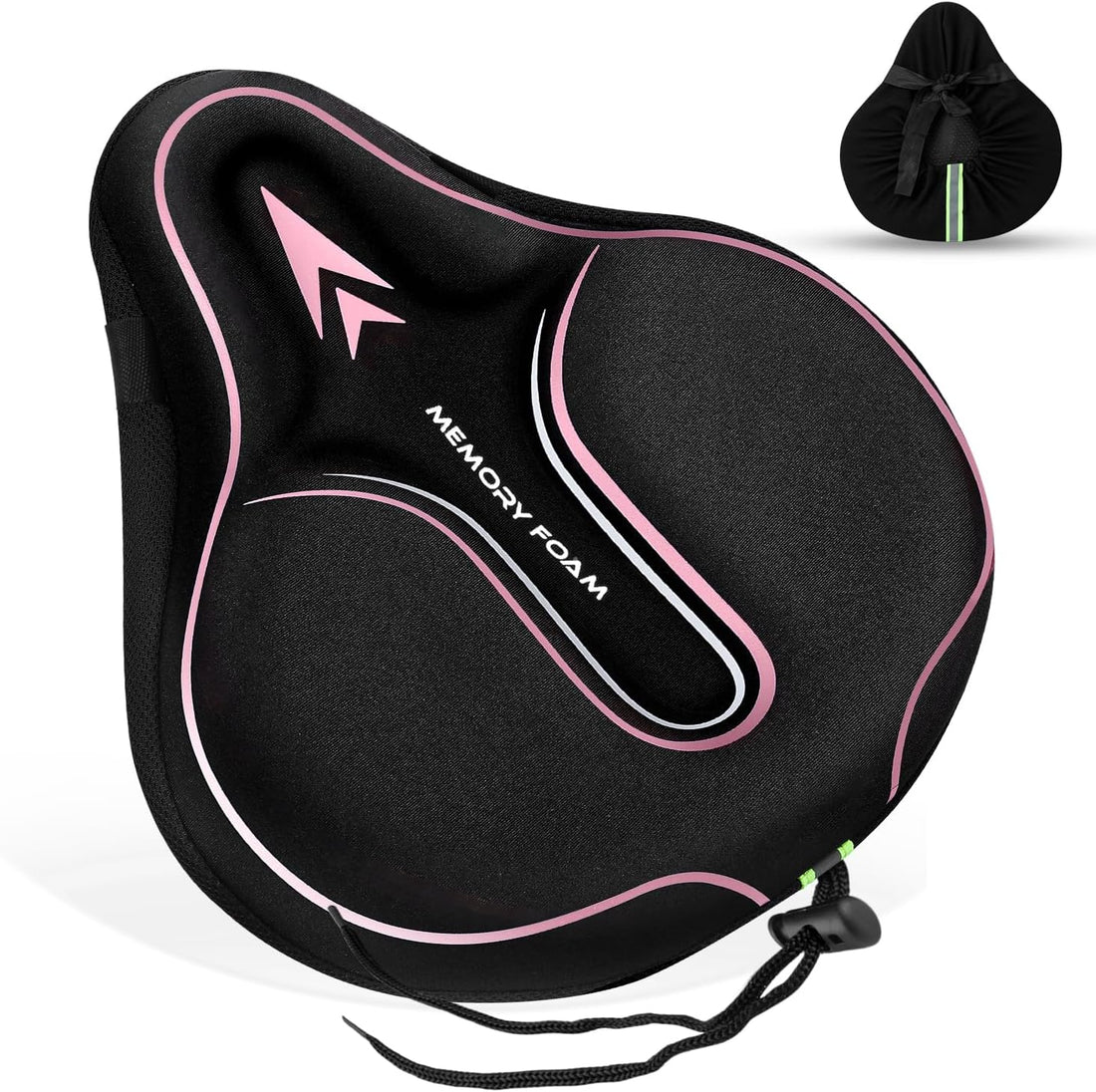 Memory Foam Bike Seat Cover Padded, Soft Bike Cushion for Men & Women, Comfortable Bike Accessories for Bike, Outdoor Indoor Cycling