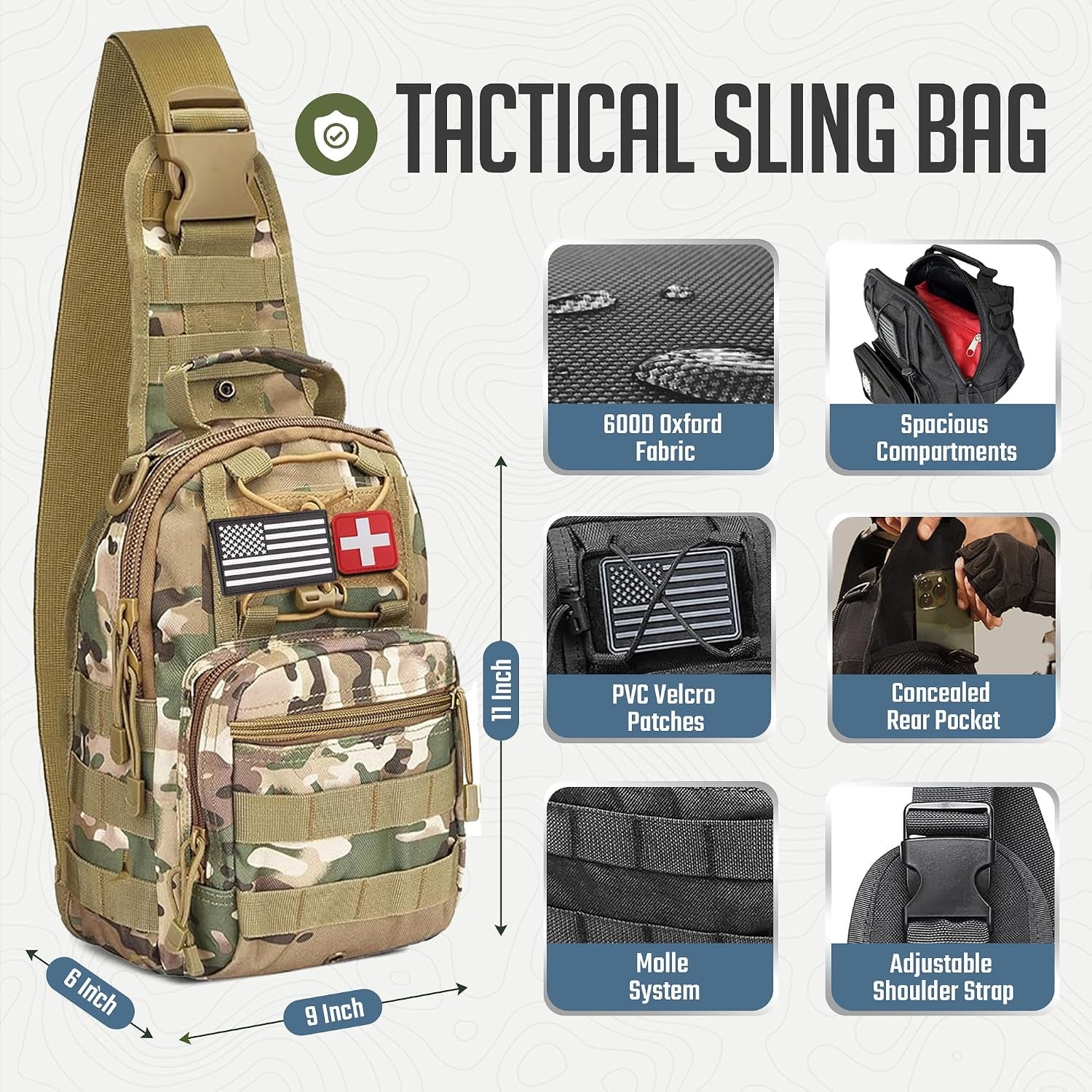Survival Kit, 250 Pcs, Emergency Gear and Supplies, First Aid, Bug Out Go Bag, EDC, Molle System Backpack, Hiking, Camping, Outdoor Accessories, Hunting Gifts for Men.