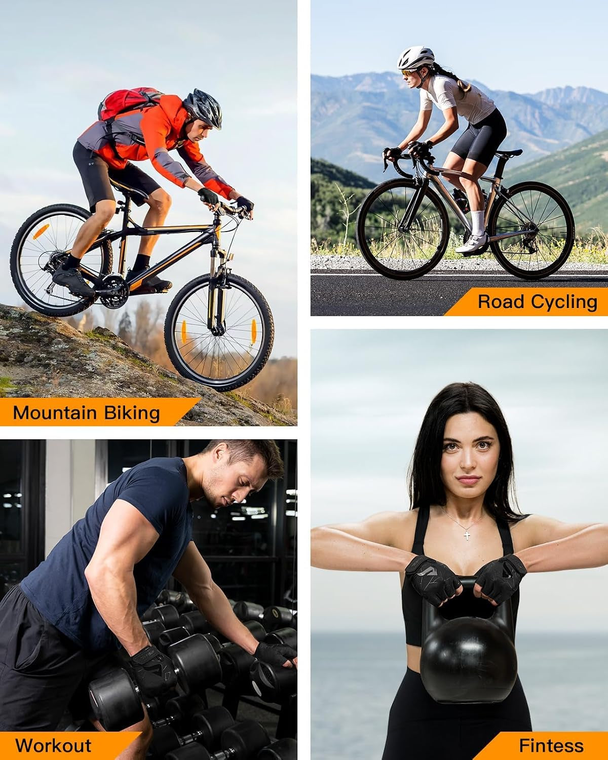 Cycling Gloves, Bike Gloves for Men Women, Bicycle Glove for Cycling, Workout, Gym, Training, Weight Lifting Outdoor, Mountain Bike, and Riding