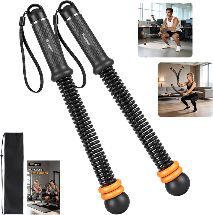Cordless Battle Ropes, Adjustable Ropeless Battle Ropes for Home Gym