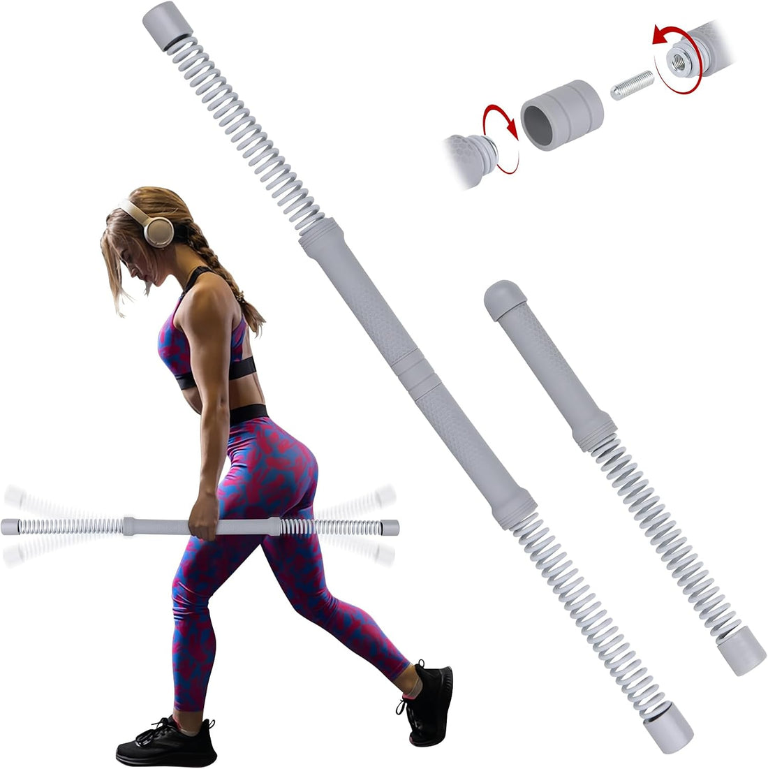 Ropeless Battle Ropes for Home Gym – 2Pcs Portable with Non-Slip Gloves