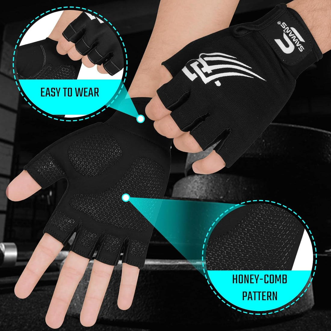 Weight Lifting Workout Gloves Lightweight Breathable Padded Palm Protection Gym Gloves Non-Slip Silicone Grip for Men and Women Exercise Fitness Training Pull-Ups Deadlifting