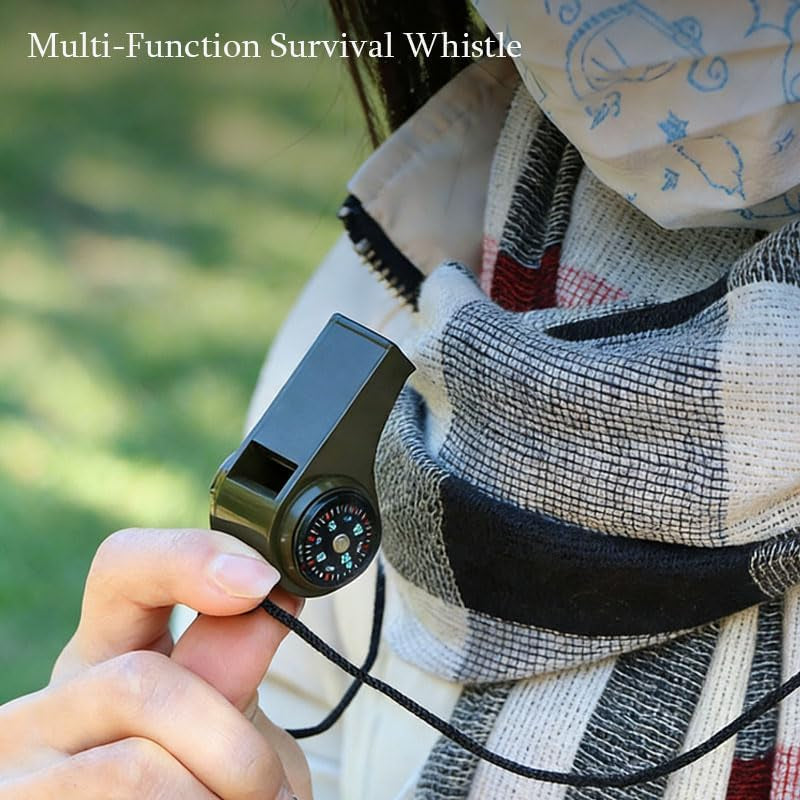 2 Pack Emergency Survival Whistle, 3-In-1 Loud Safety Whistles