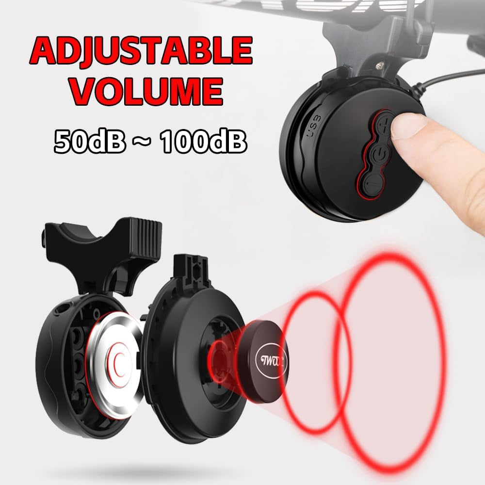 120Db Loud Bike Horn Electric Bell, Waterproof, Work on All Handlebar Sizes